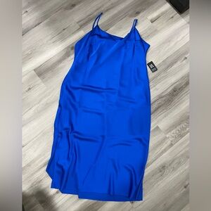 NWT Express Royal Blue Satin Midi Dress